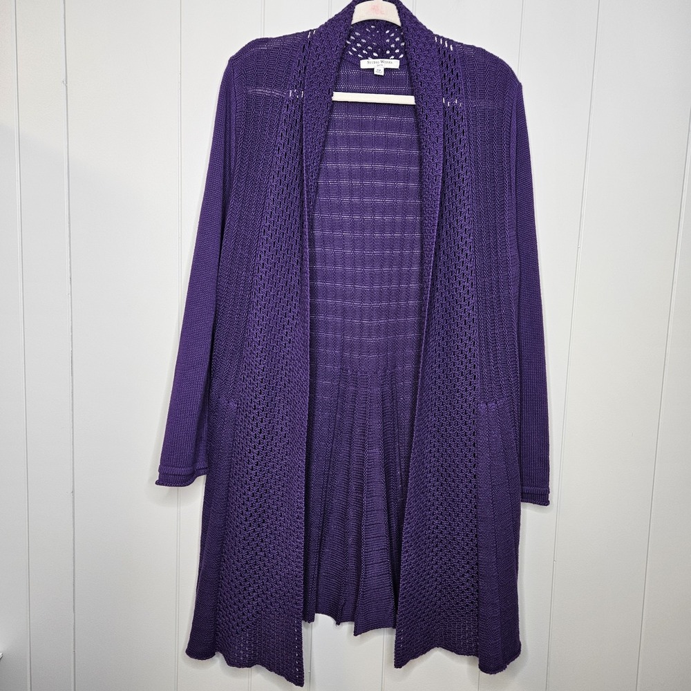 Studio Works Petite‎ Size PM Purple Cardigan Sweater